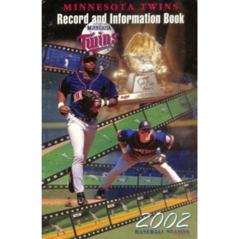 Minnesota Twins Record and Information Book 2002 Cover On 12x8in Metal Sign